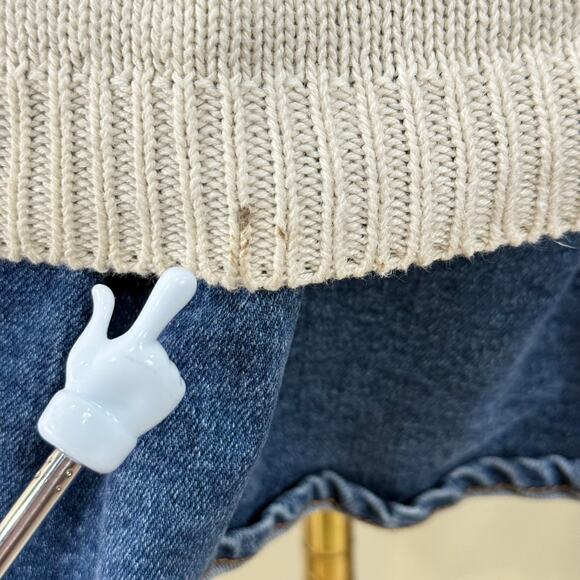 Vintage 90s Y2k Fair Isle Sweater Vest Grandma Cottage Gloomy Coquette S M - Picture 7 of 8